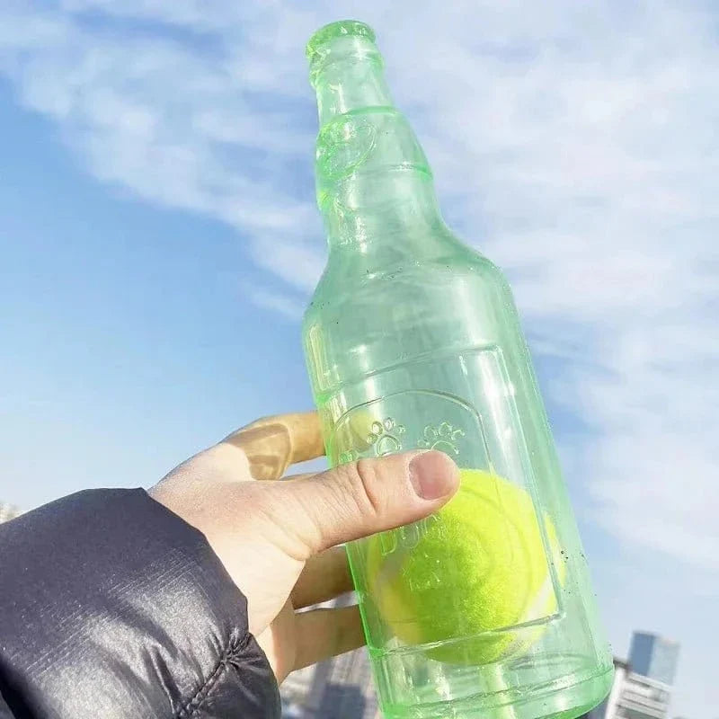 Jouet bouteille avec balle, tennis intégrée, en matériau TPR parfait pour chiens