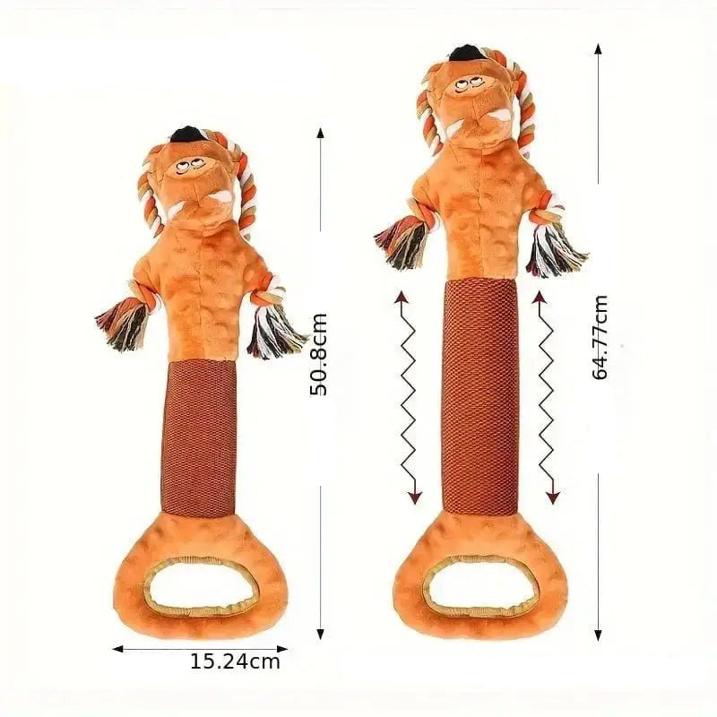 Jouet interactif pour chien avec corde, en peluche extensible et poignée solide