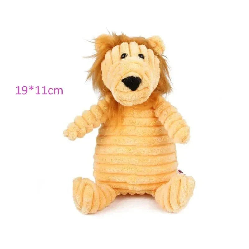 Lion en velours côtelé avec sifflet bb intégré, résistant aux morsures, Jouet grinçant