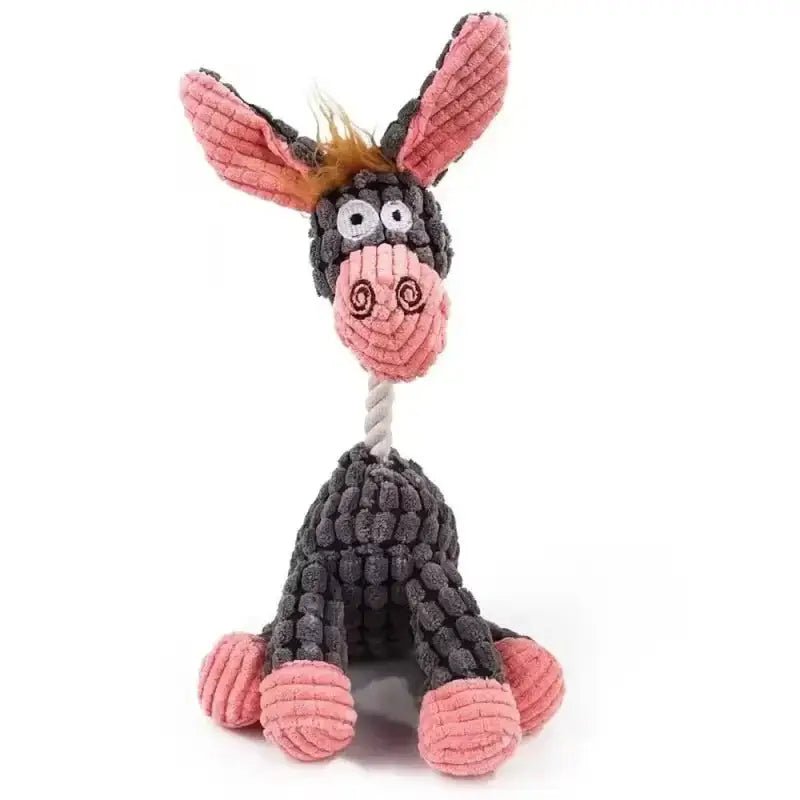 Peluche pour chien en forme d’animal rigolo avec pouic, douceur et résistance