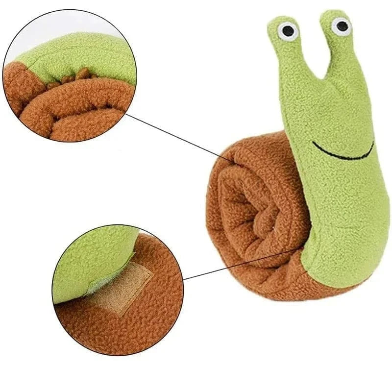 Photo d un jouet renifleur escargot avec crochet et boucle, adorable et pratique