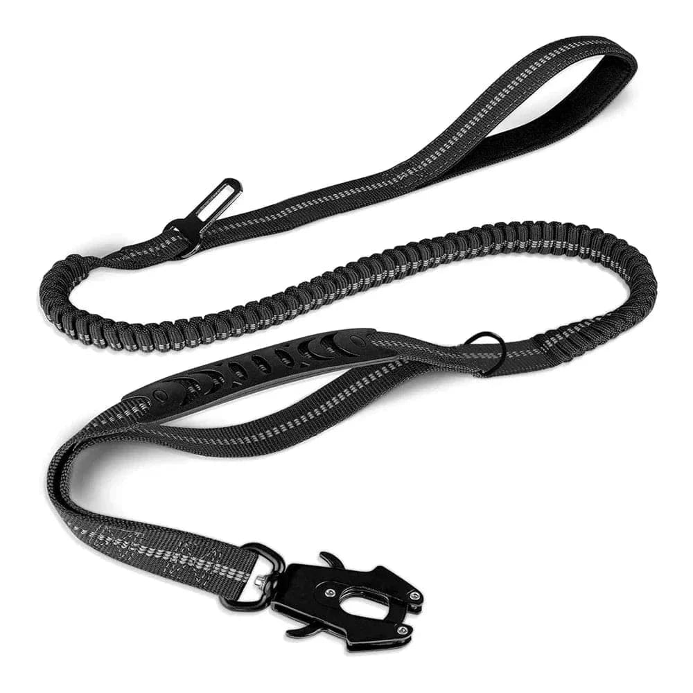 Laisse anti-choc réfléchissante avec section extensible pour chien, 120-178 cm