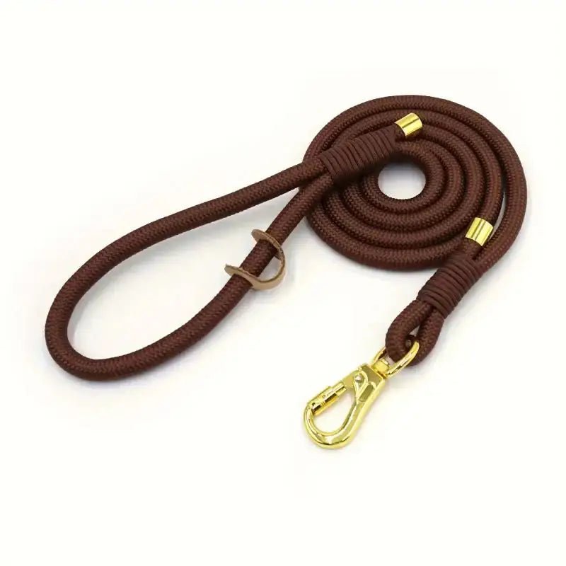 Alt text: Laisse en corde pour chien robuste avec or et accessoires pour chien, 150cm