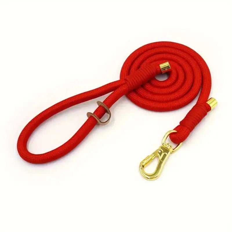 Laisse en corde pour promenade chien en corde dorée robuste avec hardware or