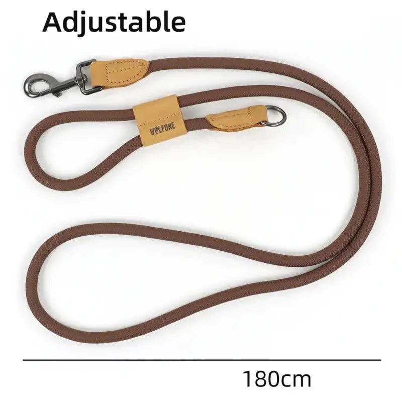 Laisse pour chien mains libres Wolfone 1,8 m réglable avec boucle et clip en métal