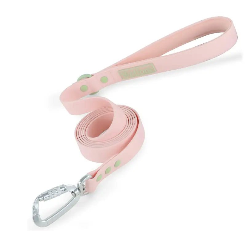 Laisse pour chien Wolfone en PVC avec mousqueton automatique et motifs à pois verts