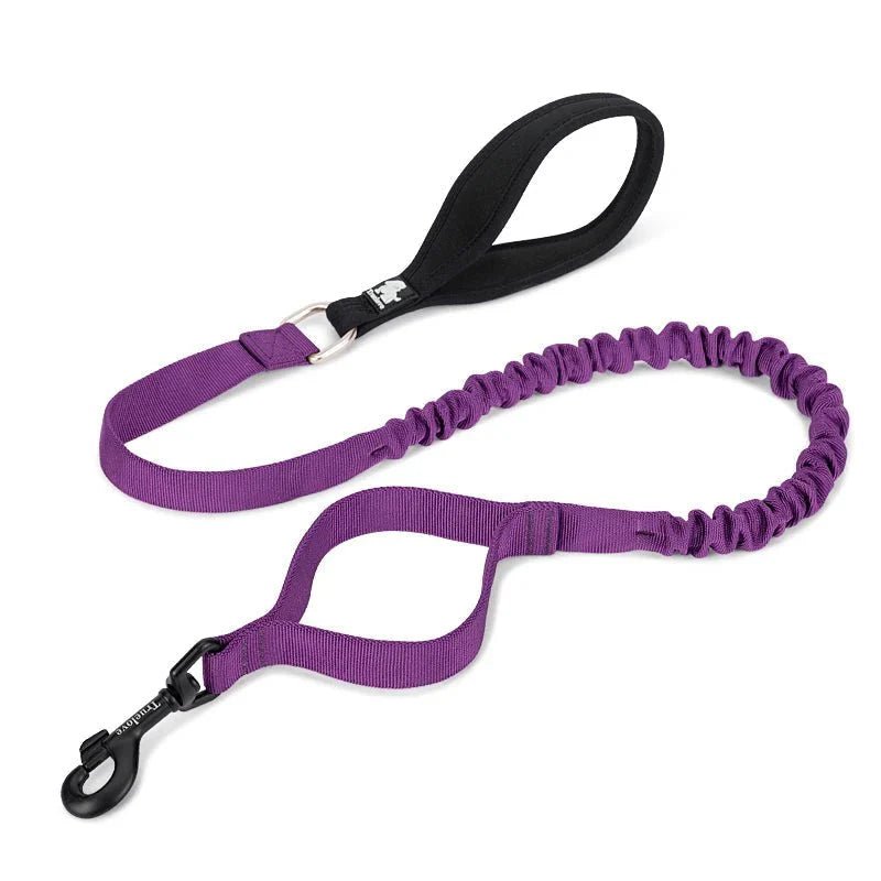 Laisse pour chien Truelove anti-choc en élastique violette avec poignée noire