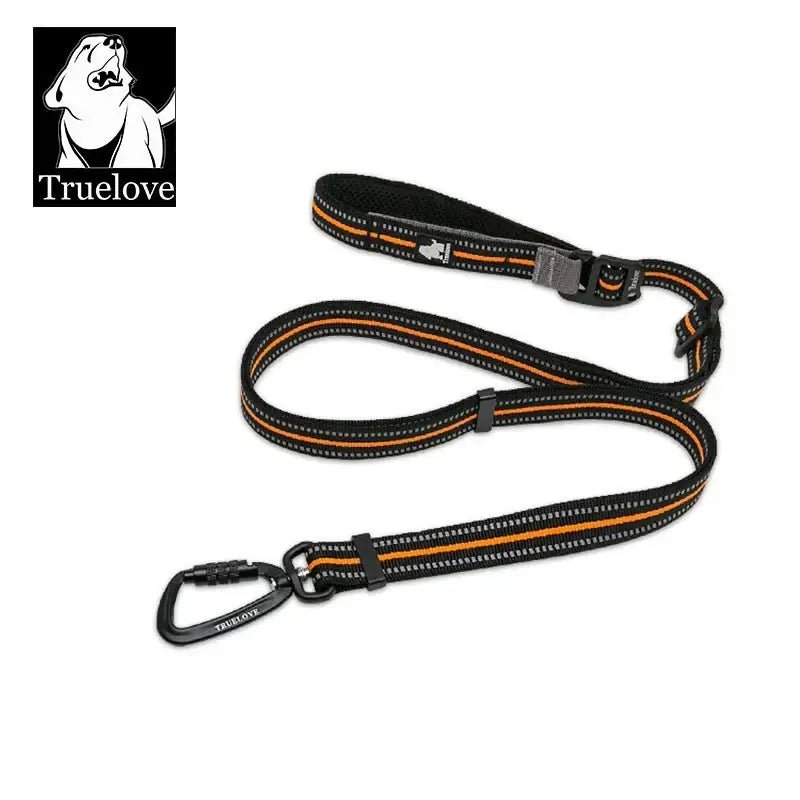 Laisse pour chien TrueLove avec bandes réfléchissantes, clip et boucle ajustable, mains libres