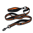 Laisse pour chien TrueLove réfléchissantes avec poignées multiples, noir et orange, couture réfléchissante