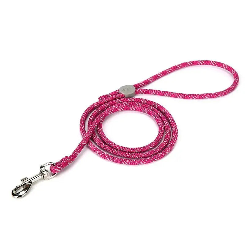 Laisse pour chien Truelove sécurité et style jaune argenté avec corde rose