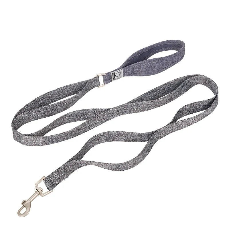 Laisse pour chien Truelove avec libération rapide, gris à plusieurs boucles
