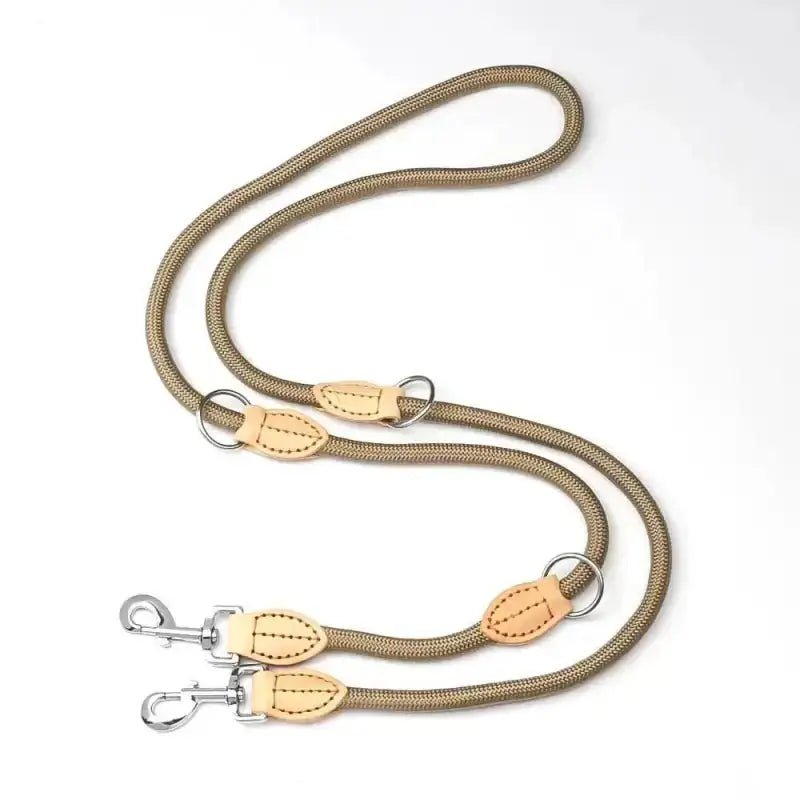 Laisse double pour chien avec clips, facile à ajuster et mains libres pour promenade