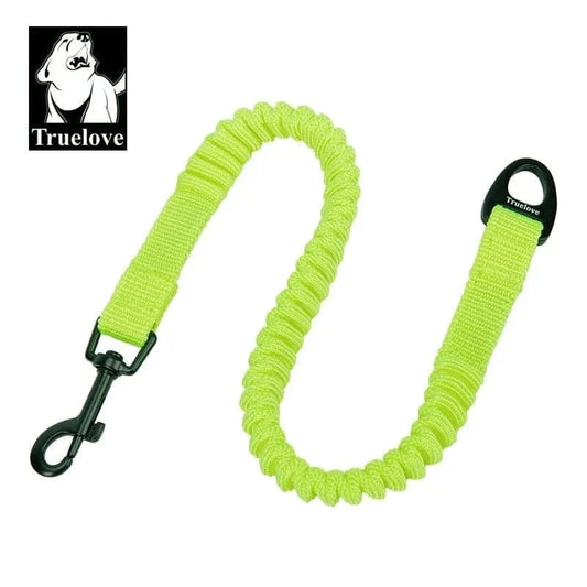 Laisse élastique en nylon souple jaune neon pour chiens avec alliage d’aluminium
