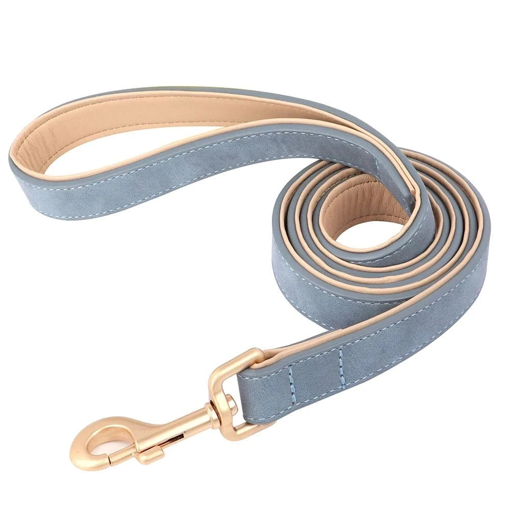 Laisse en peau de cuir 1,2 mètre - Bleu - 