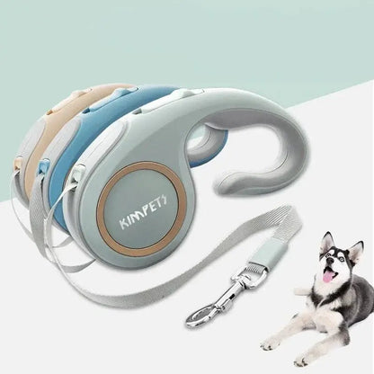 Laisse enrouleur automatique avec poignée ergonomique 3 ou 5 Mètres - Bleu - 3M