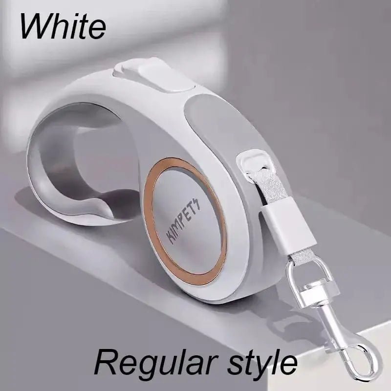 Laisse enrouleur automatique avec poignée ergonomique 3 ou 5 Mètres - Blanc - 3M