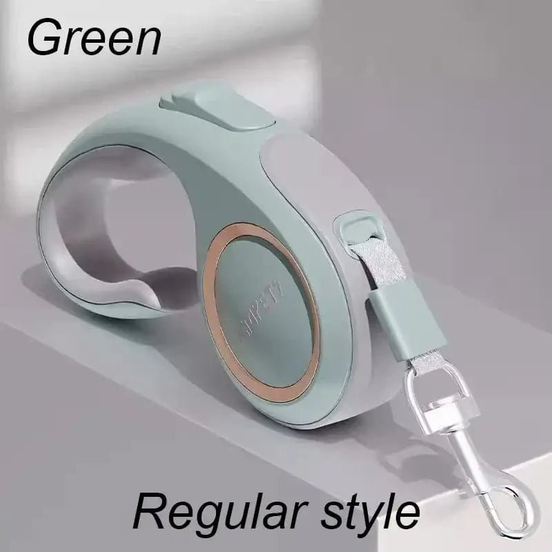 Laisse enrouleur automatique avec poignée ergonomique 3 ou 5 Mètres - Vert - 3M