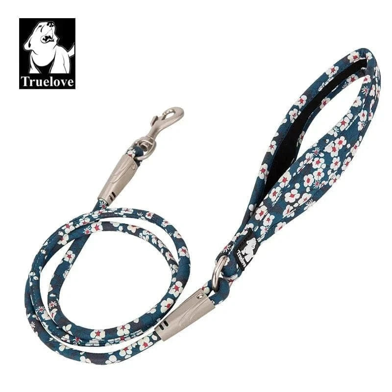 Laisse florale Truelove avec poignée rembourrée et motif floral, 120 ou 180 cm