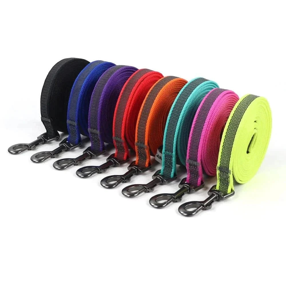 Laisse d’entraînement colorée en fibre résistante, accessoires pour chiens très solide