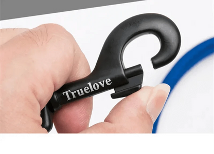 Cordon en metal noir avec inscription Truelove, laisse Truelove 200 cm maille douce coutures réfléchissantes