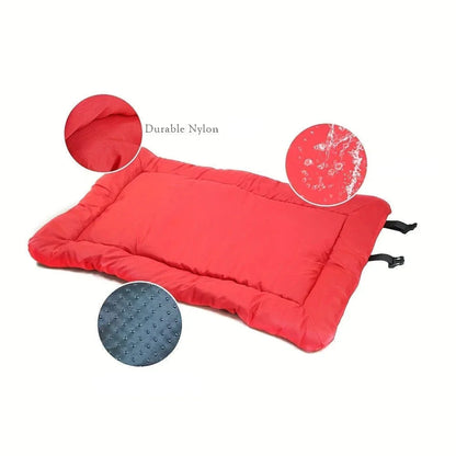 Tissu écologique lit pliable rouge pour chien, entretien simple, matelas parfait voyage