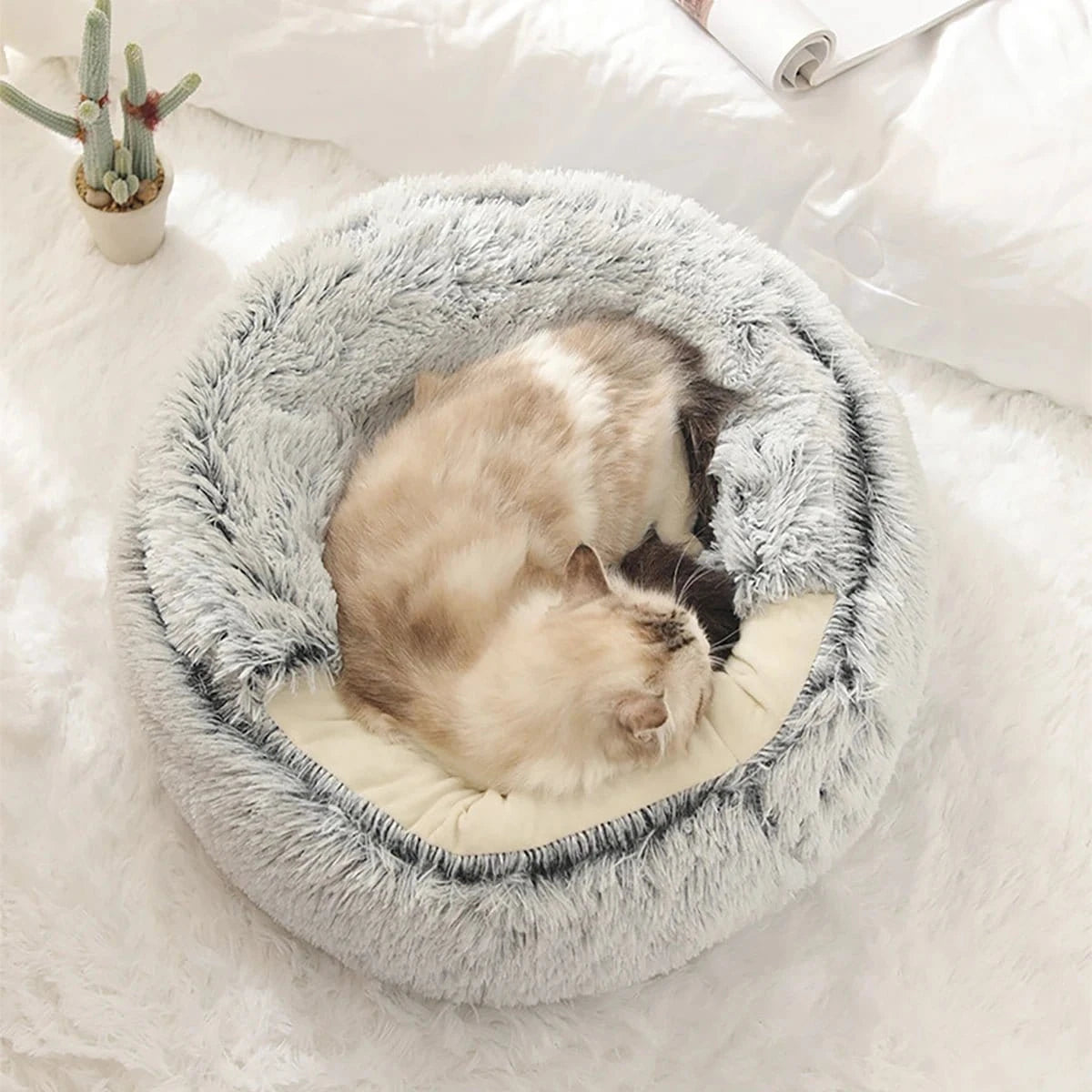 Lit donut cocon anti - stress - Gris - S - Ø 40 cm