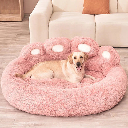 Lit moelleux en coton avec soutien optimal pour chien moyen et Labrador sur lit pink