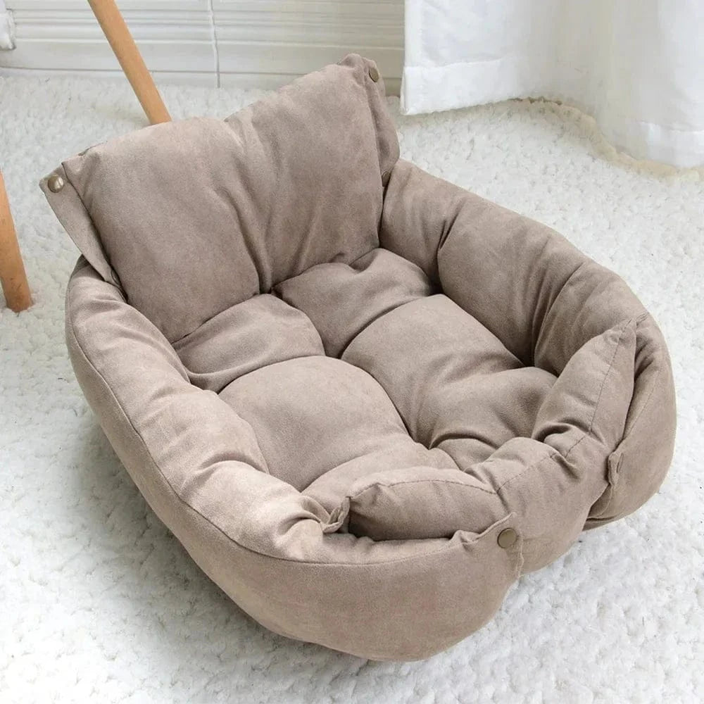 Lit multifonction beige avec couverture amovible pour petite à moyenne taille de chat ou chien