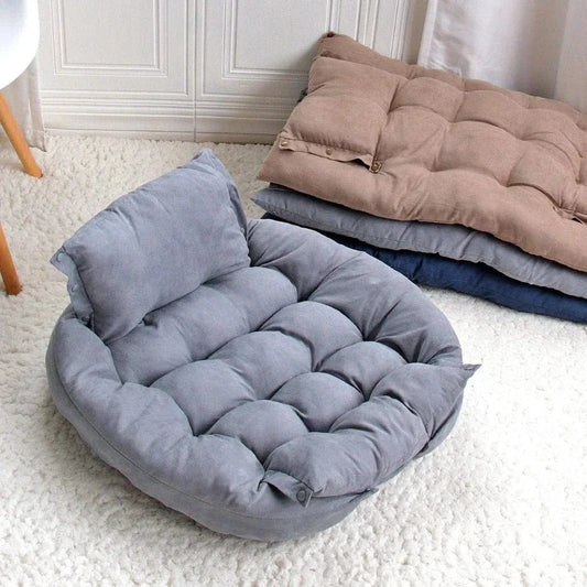 Coussin gris tufté avec pillow, lit multifonction, couverture amovible, parfait petite à moyenne douche