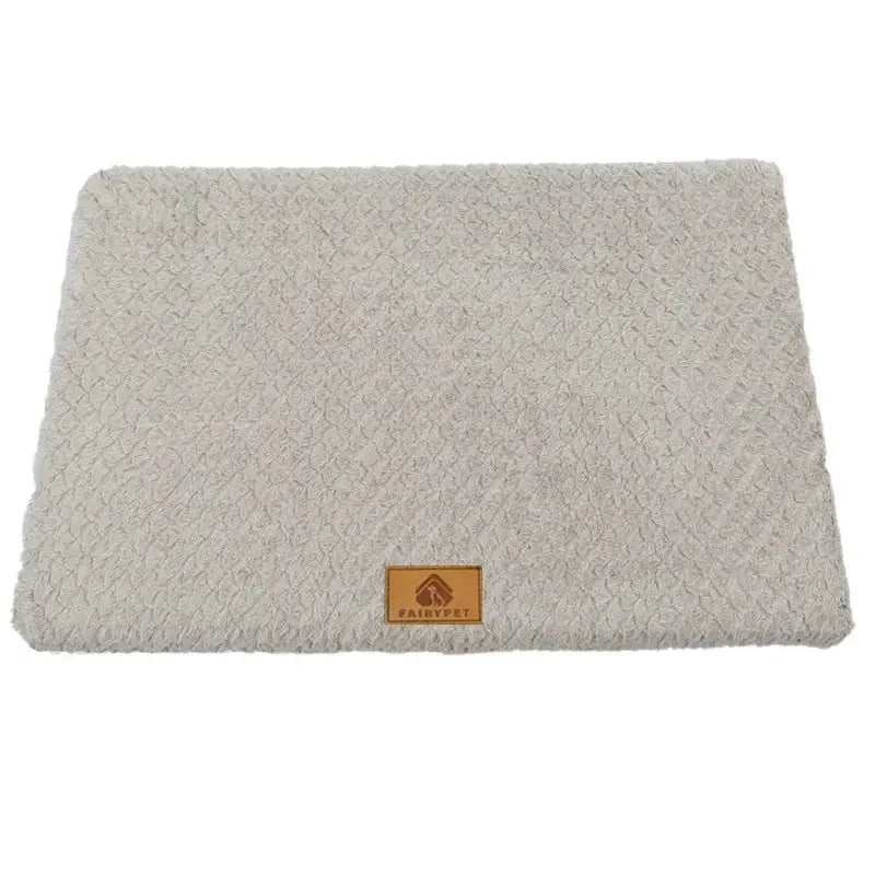 Lit orthopédique beige avec mousse à mémoire et couche protectrice intérieure pour chien