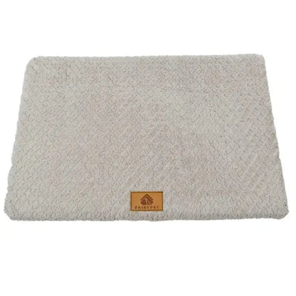 Lit orthopédique beige avec mousse à mémoire et couche protectrice intérieure pour chien