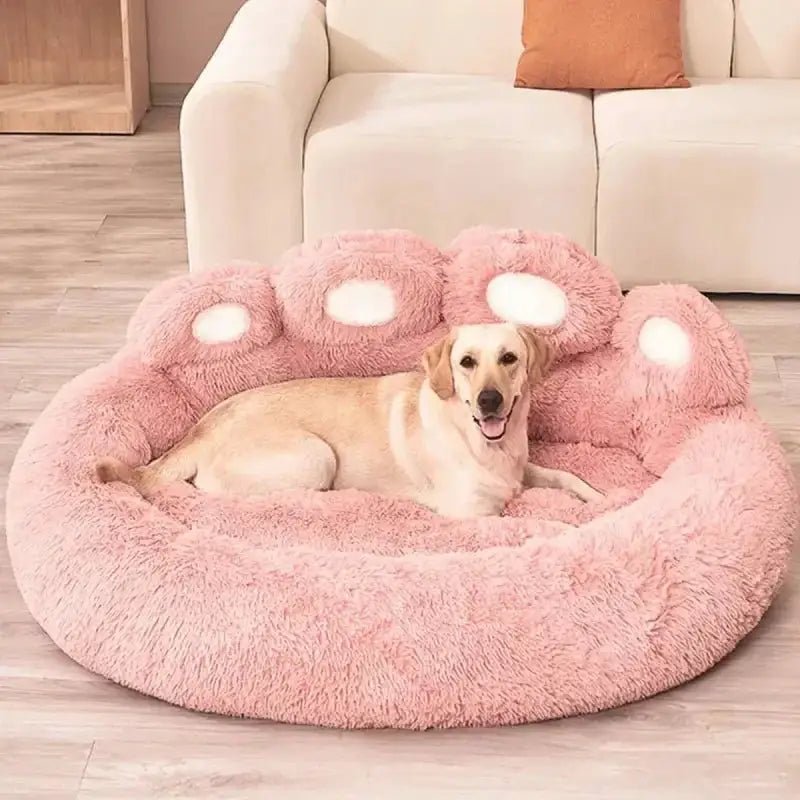 Panier apaisant pour chien en forme de lit rond moelleux pour chien, effet cocon