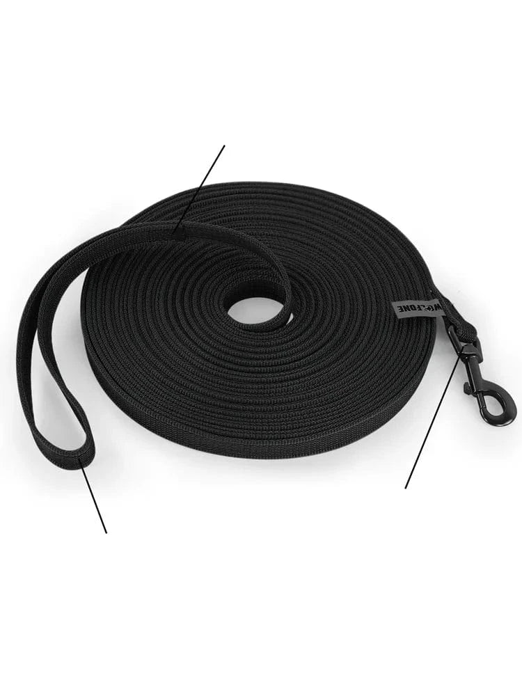 Longe d’entraînement noir en fibre résistante pour une liberté contrôlée avec Longe d’Entraînement