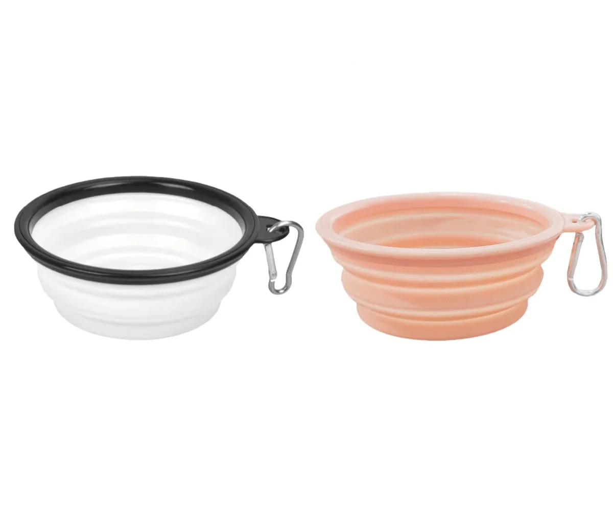 Deux gamelles pliables en silicone faciles à nettoyer pour aux chiens, pratique et léger