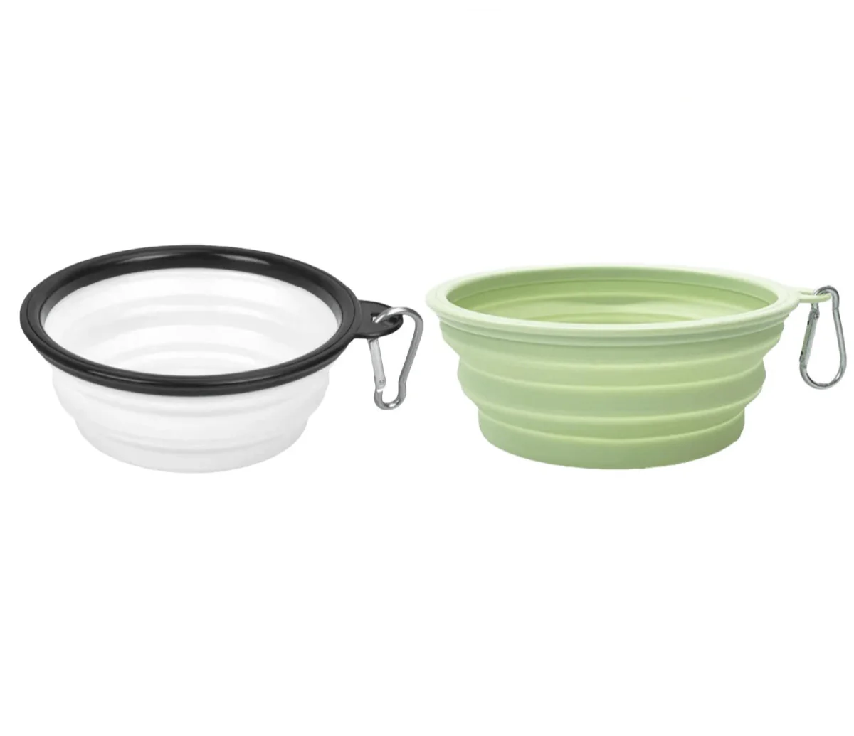 Deux gamelles pliables en silicone faciles à nettoyer pour les chiens, pratique et cool