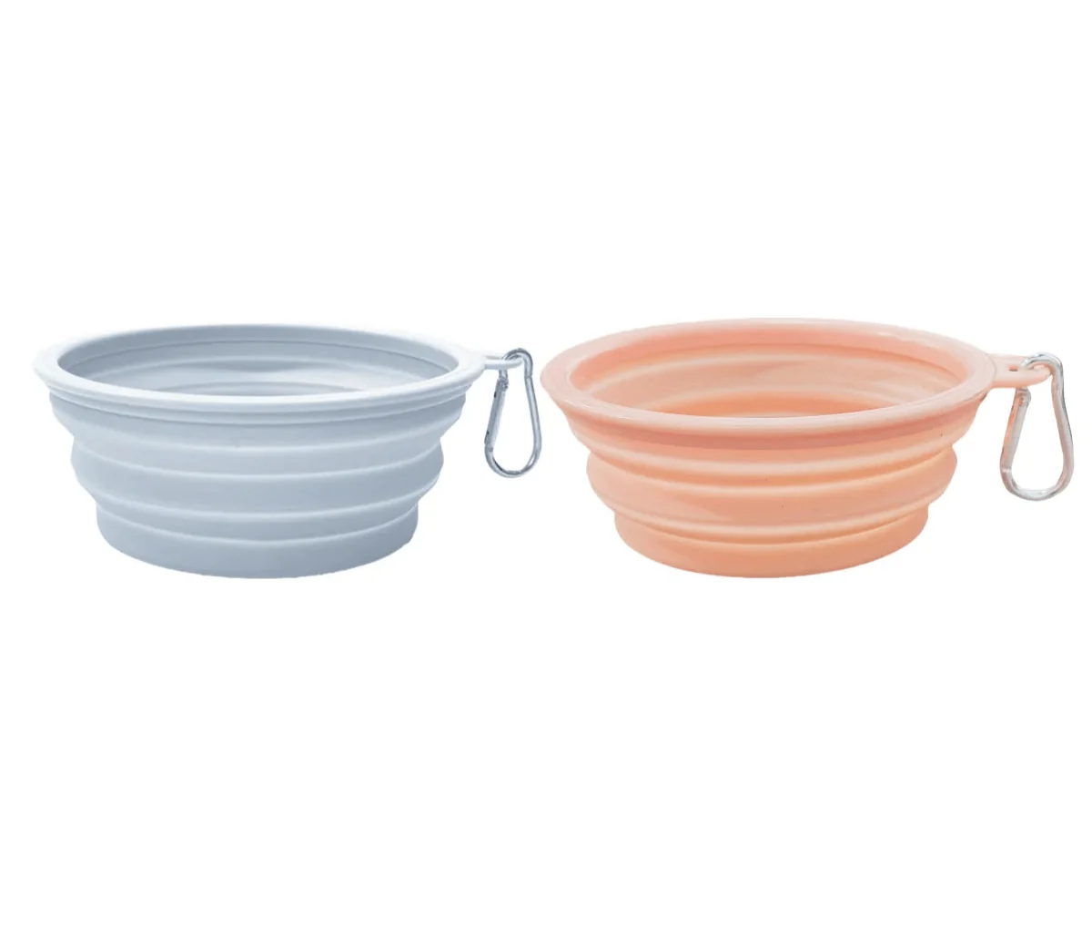 Deux gamelles pliables en silicone faciles à nettoyer pour les chiens, parfaits pour voyager
