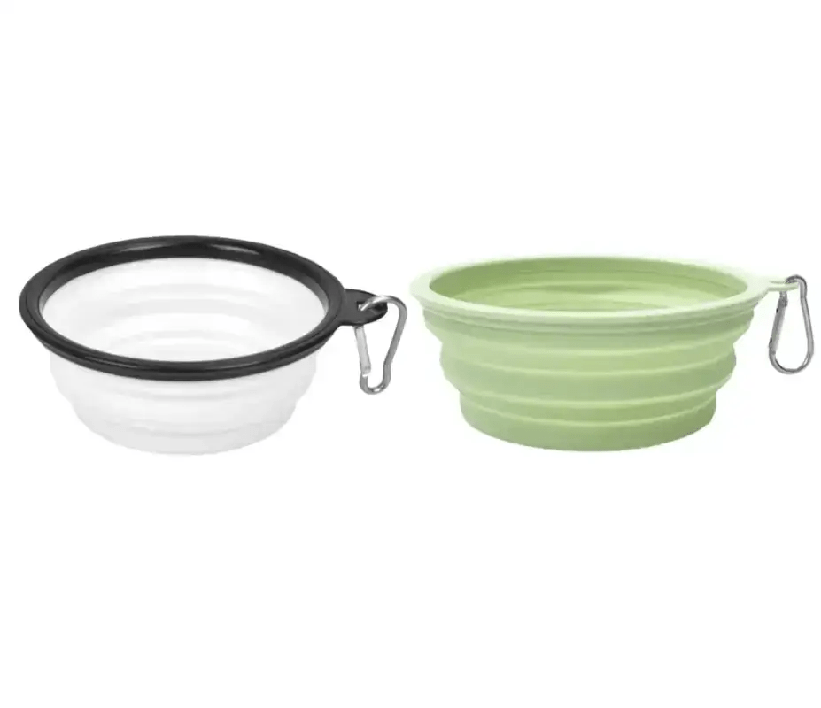 Deux gamelles pliables en silicone pour chien, parfaites pour voyage et randonnée