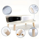 Image d’une mangeoire surélevée moderne pour chien intérieur avec deux bols design