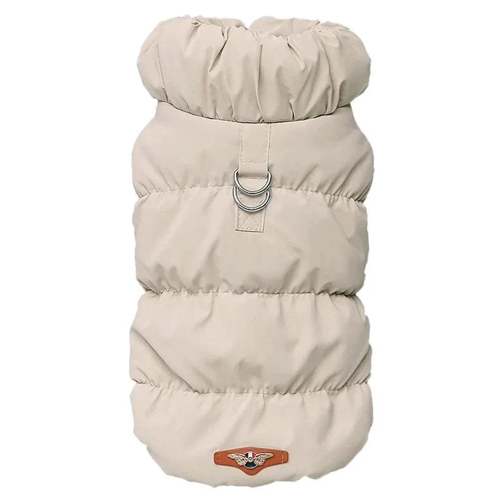Puffer beige chien veste manteau d hiver chaud pour protection optimale