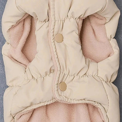 Veste en duvet beige pour chien, manteau d’hiver chaud et protection optimale