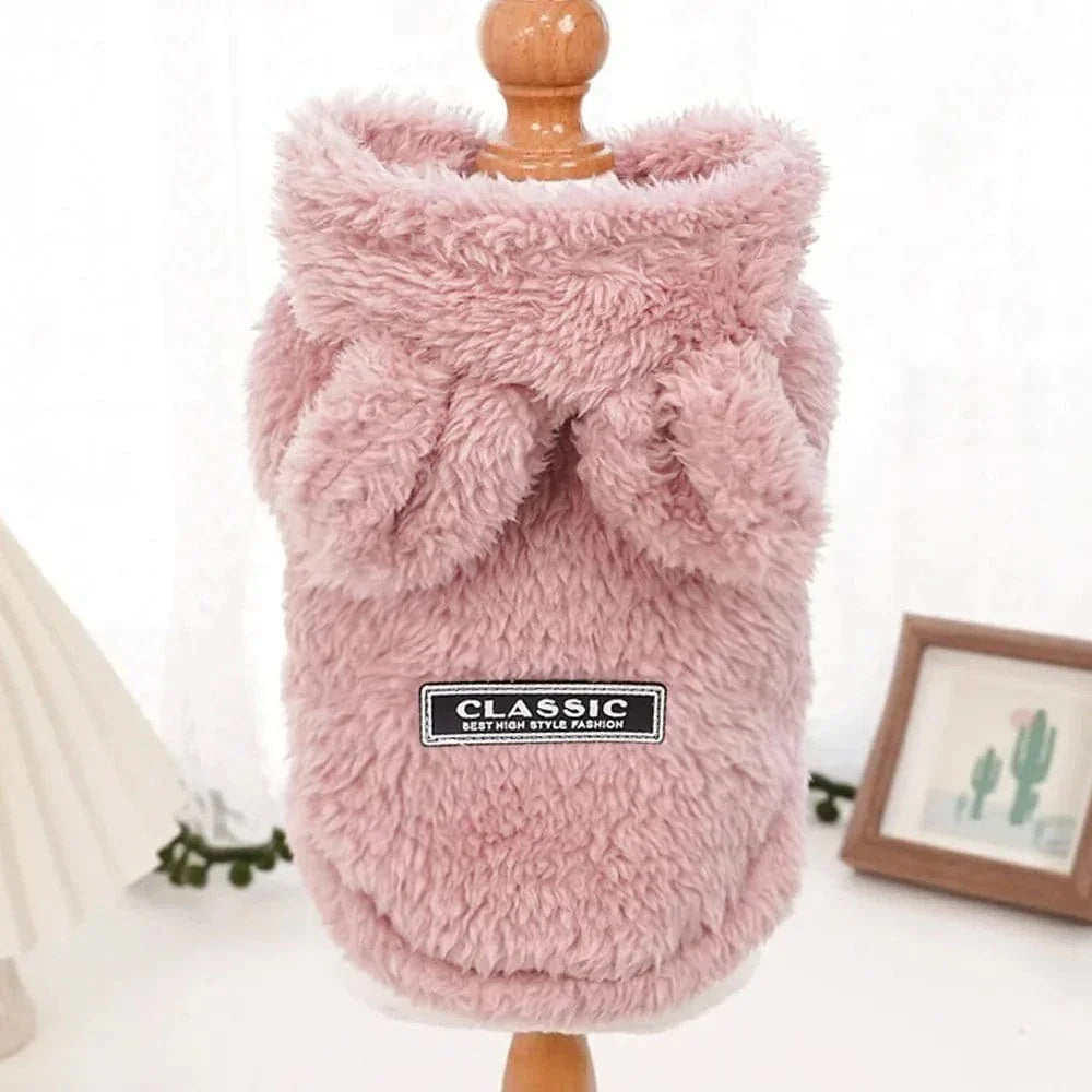 Pull en laine rose avec oreilles, manteau doux, facile à enfiler pour moyennes races