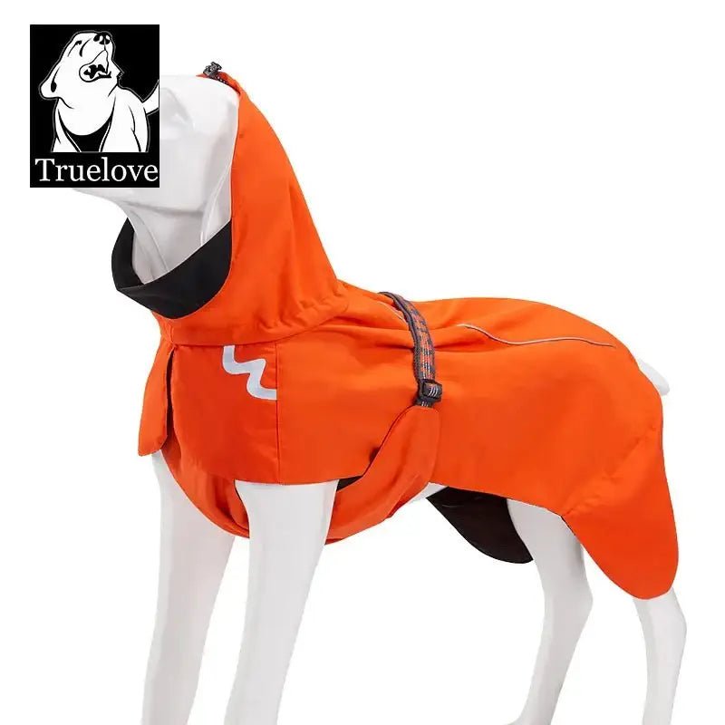 Manteau imperméable pour chien Truelove avec bandes réfléchissantes et capuche orange