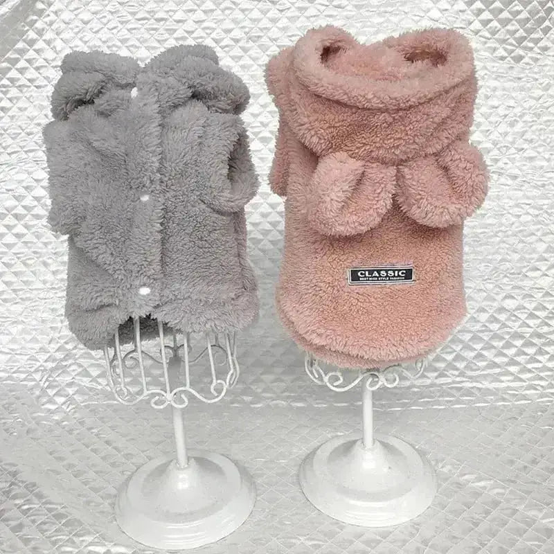 Hoodies pelucheux pour chien avec capuche oreille, manteau polaire chaud pour petit chien