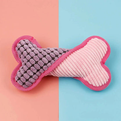 Jouet en peluche os avec design sonore, couineur intégré et mordillements modérés