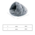 Image du panier igloo pour chien chaud et moelleux avec guide de taille, design en forme de nid