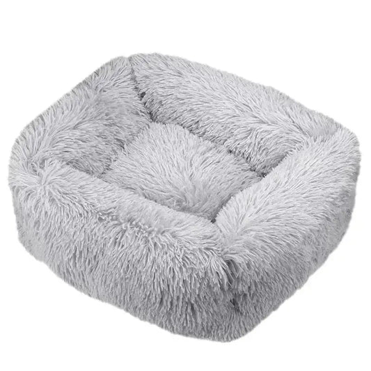 Panier rectangulaire pour petit chien en tissu moelleux et antistress ultra doux