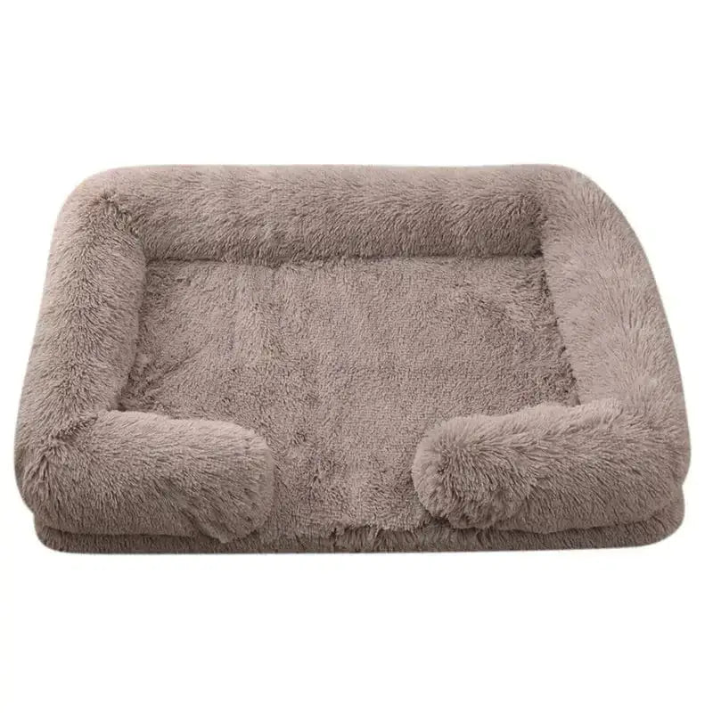 Rectangular lit moelleux pour chien avec bords confortables dans le panier orthopédique avec rebords