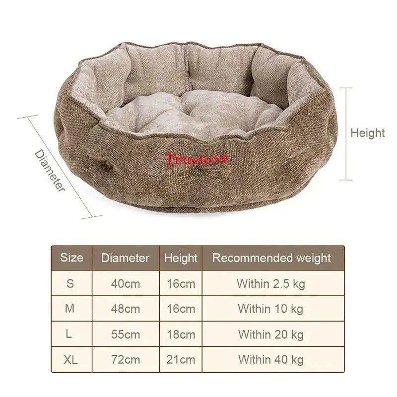 Panier pour chien Truelove en chenille avec bords surélevés en coton éco-responsable