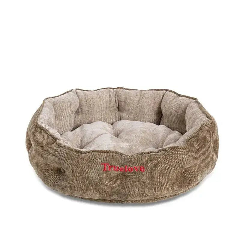 Panier pour chien Truelove en chenille avec bords surélevés en coton éco-responsable