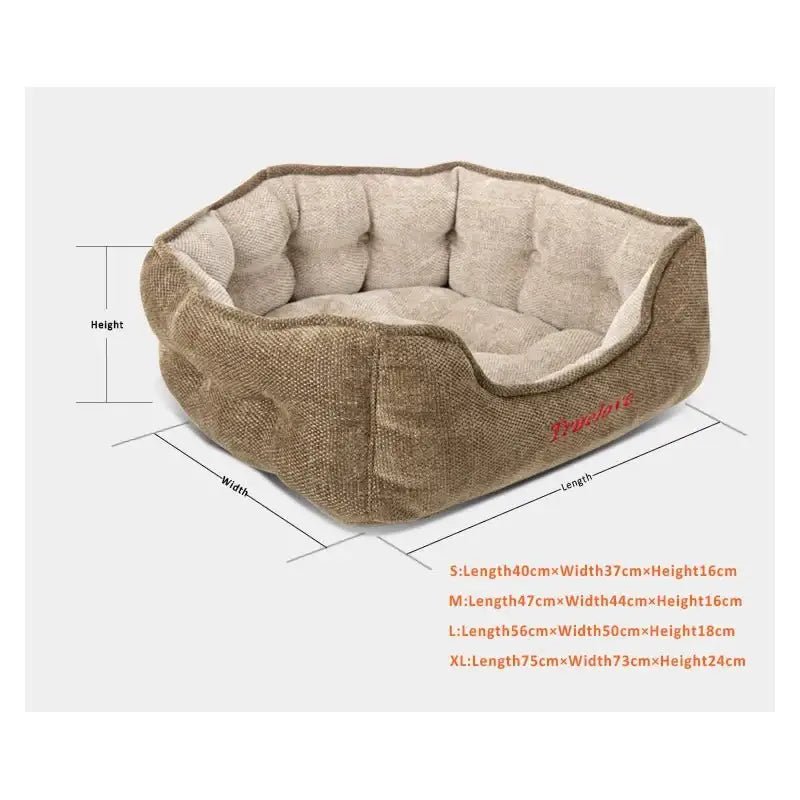 Panier pour chien Truelove en chenille rectangulaire avec rebords, dimensions incluses